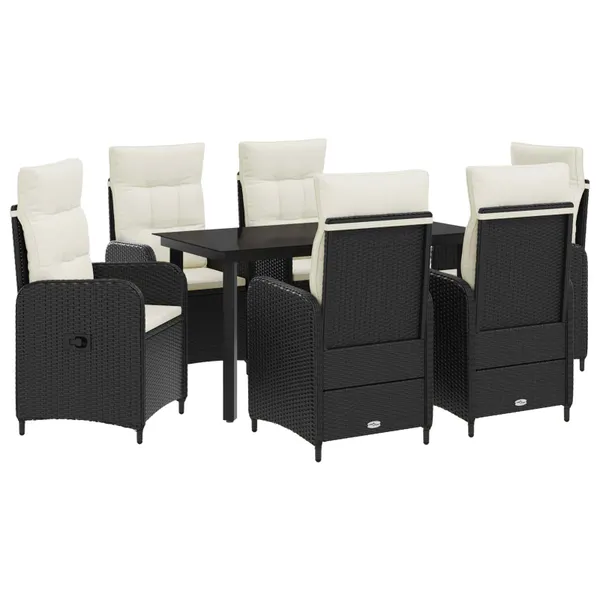 Conjunto de Mesa de Sofá 7 pcs Preto e Branco Creme