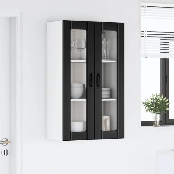 Armário de cozinha suspenso Lucca Preto 60 x 31 x 100 cm