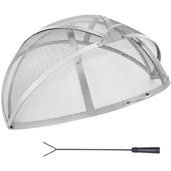 Tampa malha fogueira 30" aço inoxidável abertura fácil