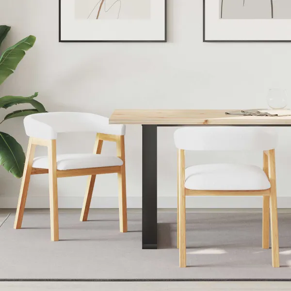 Cadeiras de Jantar 2 pcs Natural 54 x 57 x 73 cm