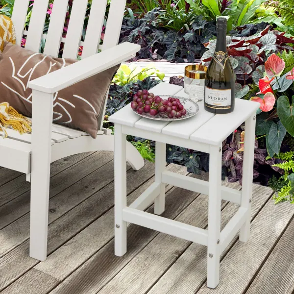 Table Carrée Extérieure HDPE 36x36cm - Résistante aux Intempéries et Entretien Minimal