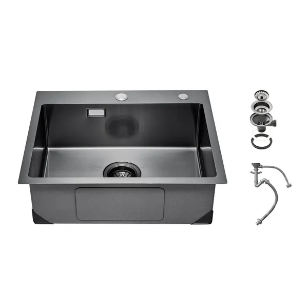 Pia cozinha aço inox 68cm, bacia única farmhouse