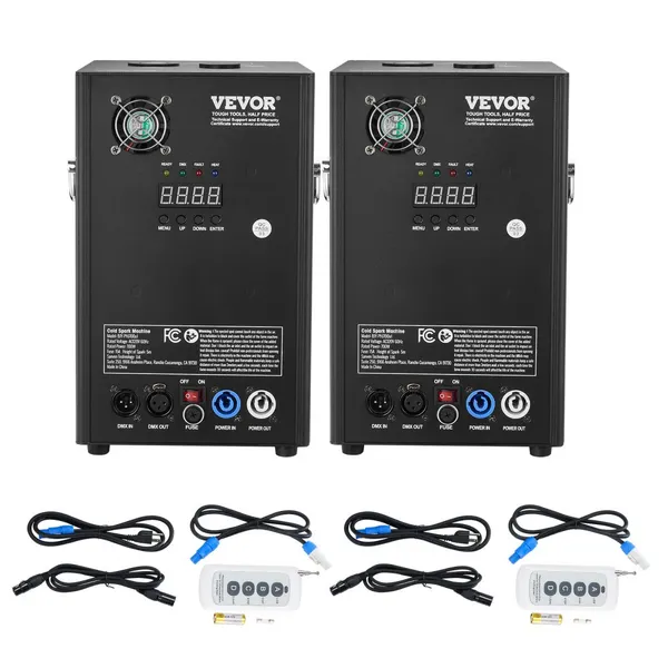 Máquina fagulhas frias 700W DMX, pack 2