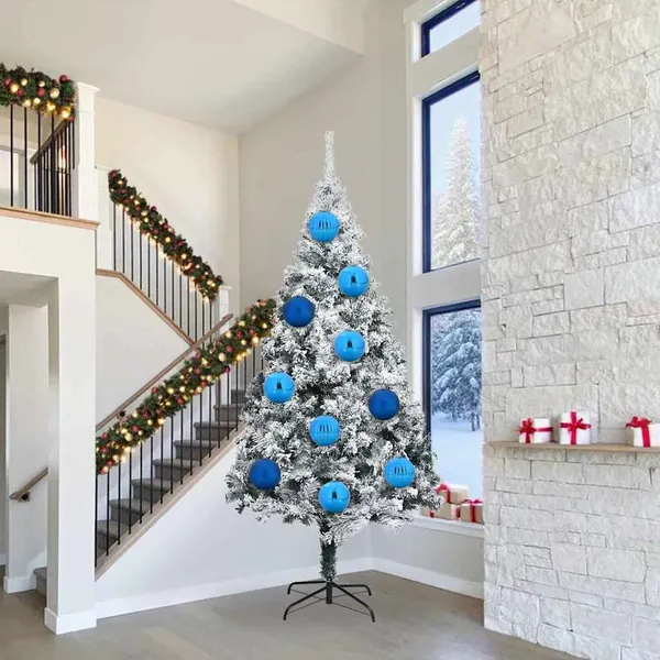 Conjunto de Bolas de Natal XXL 3 pcs Azul Plástico