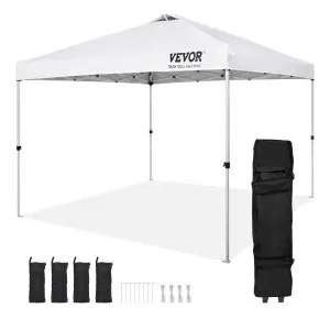 Tenda articulada 304,8 x 304,8 cm branca com saco portátil