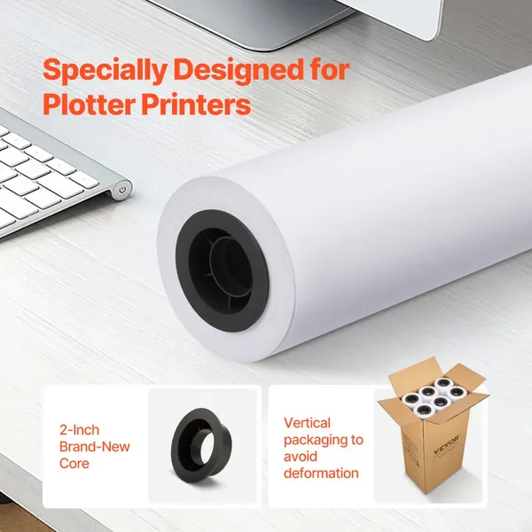 Papel ploter 24" x 150ft, 6 rolos, 20LB bond
