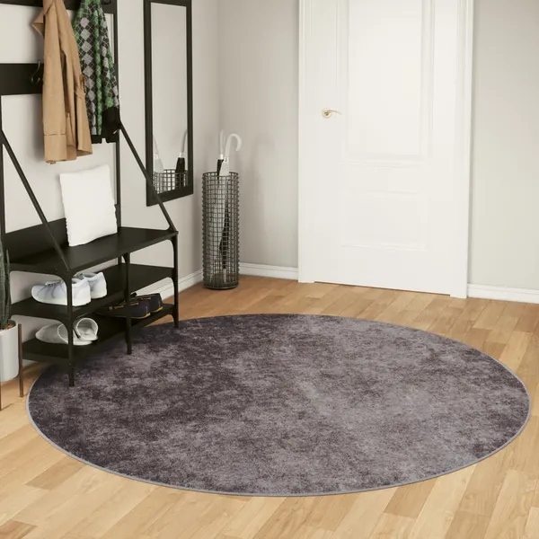 Alfombra lavable Ø 200 cm gris