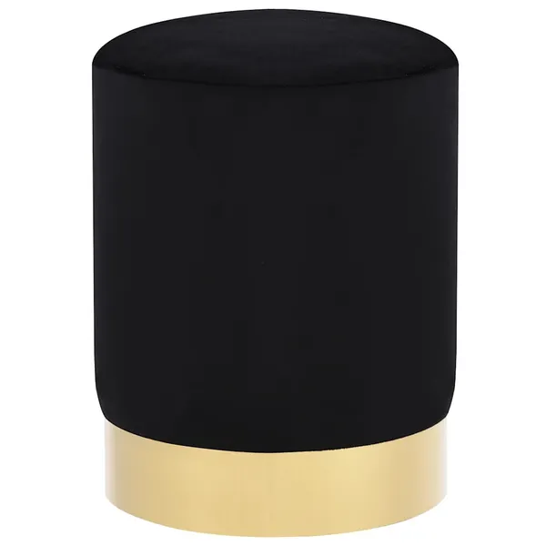 Banco 28 x 36 cm veludo preto e dourado
