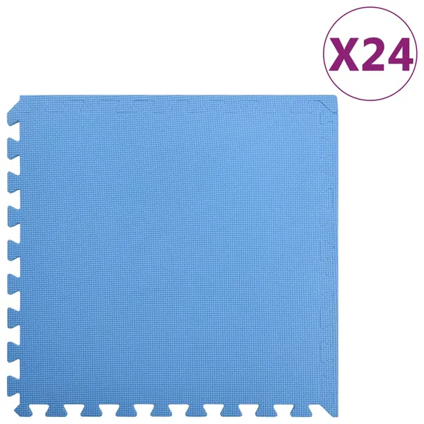 Tapetes de chão 24 pcs 8,64 ㎡ espuma de EVA azul