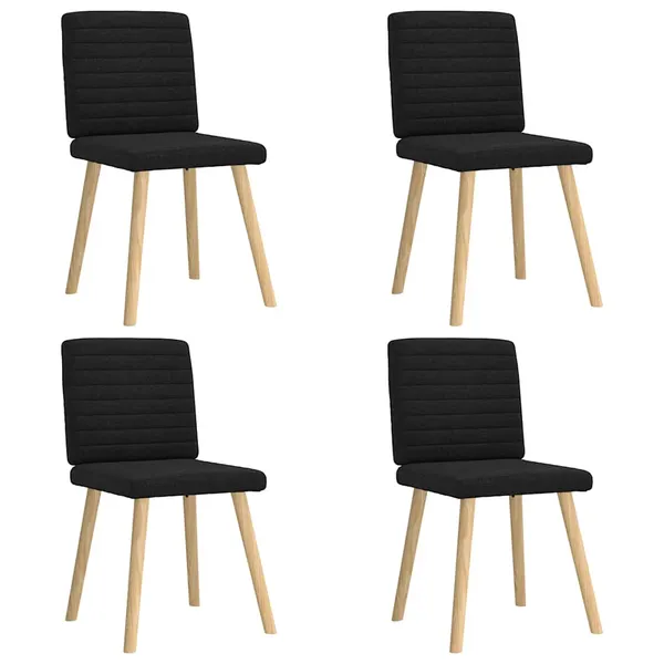 Cadeiras de jantar 4 pcs tecido preto
