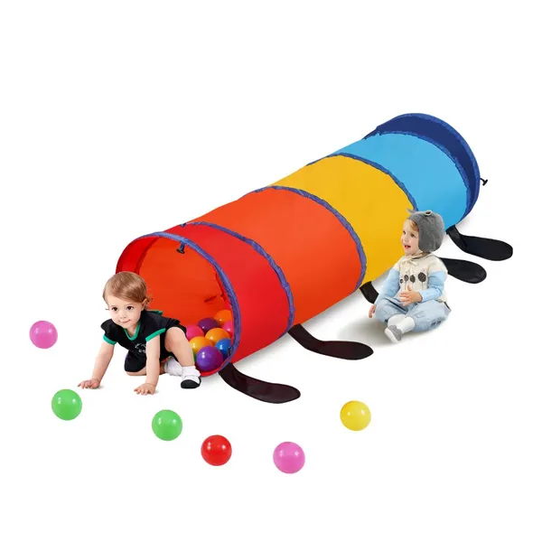 Tenda túnel brincadeira infantil, multi-cor retrátil