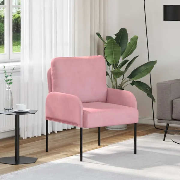 Sofás com almofada 55cm Rosa Contraplacado