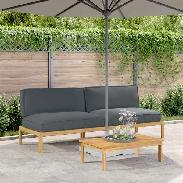 Conjunto de Sofás com almofada Liso Antracite 240 x 92 x 69 cm
