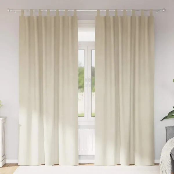 Cortinas opacas 2 pcs Creme 140 x 245 cm Veludo