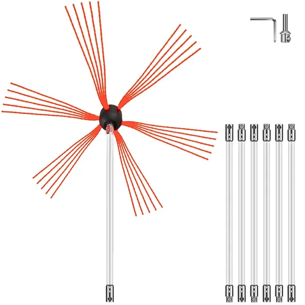 Kit limpeza chaminé 701 cm, ferramenta fuligem