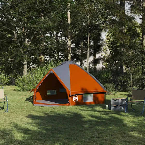 Tenda Teepee para 4 Pessoas Cinza e Laranja 388 x 320 x 169 cm