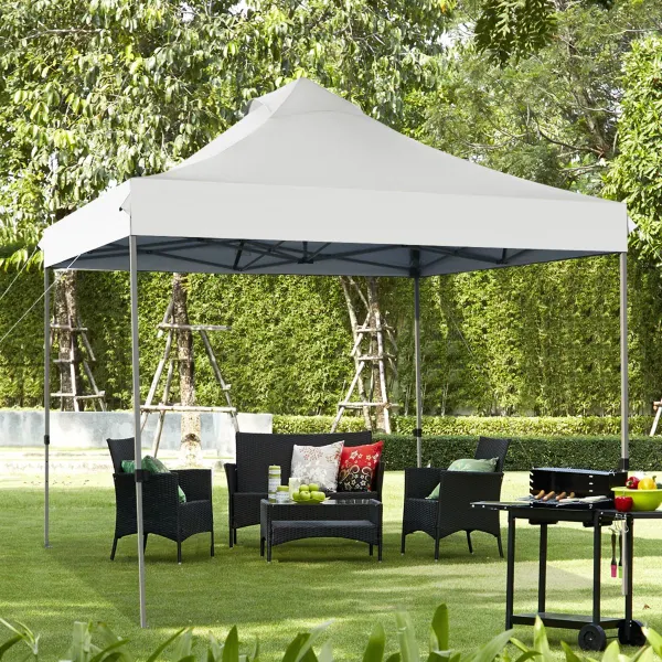 Tonnelle Pliante 3x3m Imperméable 3 Hauteurs Réglables avec Sac à Roulettes