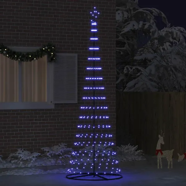 Árvore de Natal LED com 355 LEDs Azul 302,5 cm Metal