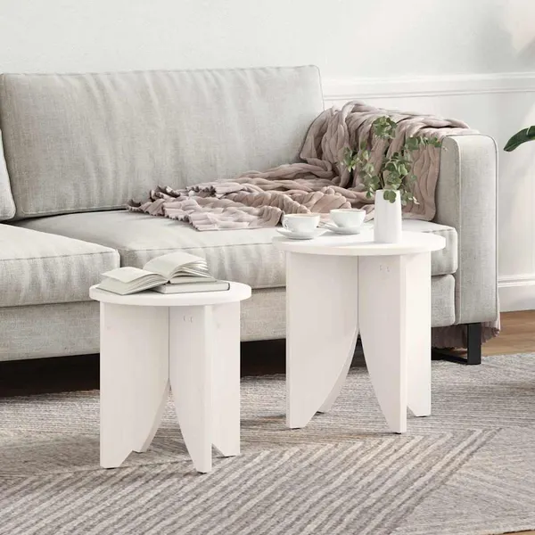 Mesa de centro 2 pcs Branco
