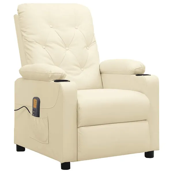 Cadeira de massagens couro artificial cor creme