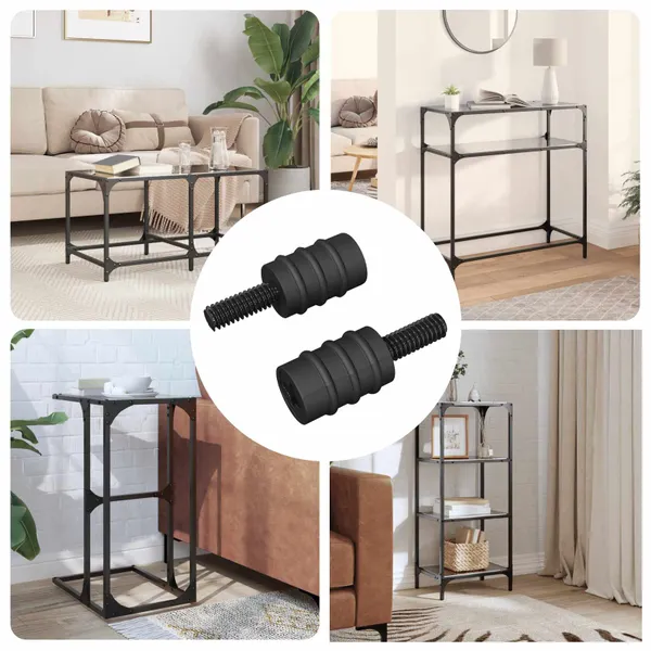 Parafuso de Distância 2 pcs Preto M4 Borracha e Aço