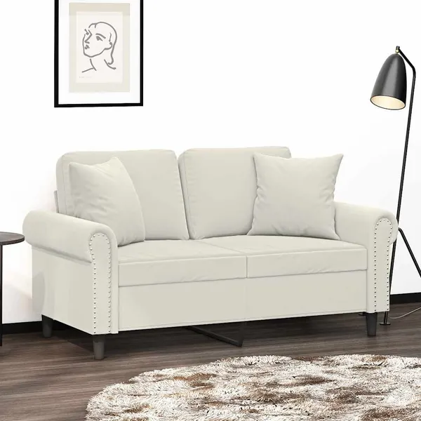 Almofadas decorativas 2 pcs 40x40 cm veludo cor creme