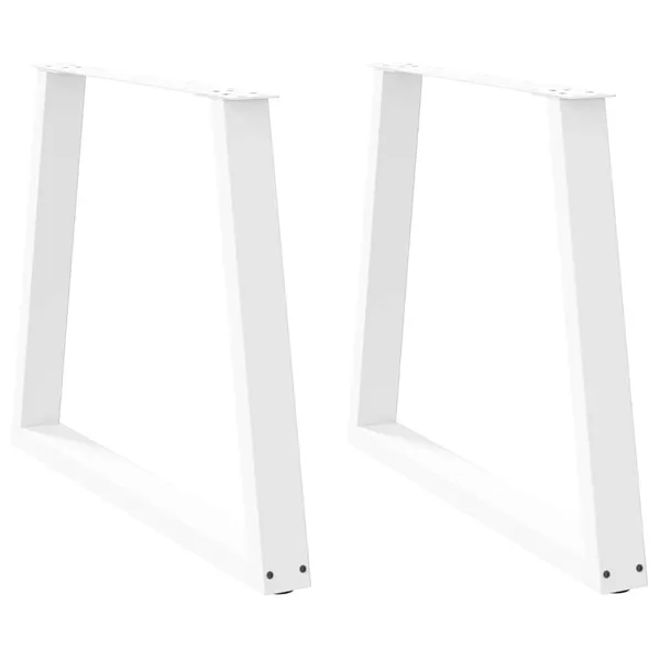 Pernas para mesa de jantar em V, 2 peças, branco, 70x(72-73,3) cm, aço