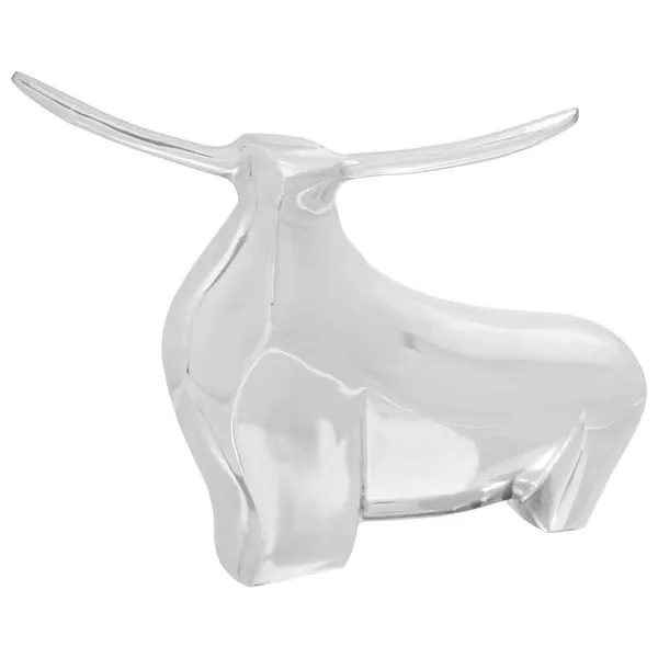 Escultura de touro Prateado 37 x 44 x 17 cm Alumínio