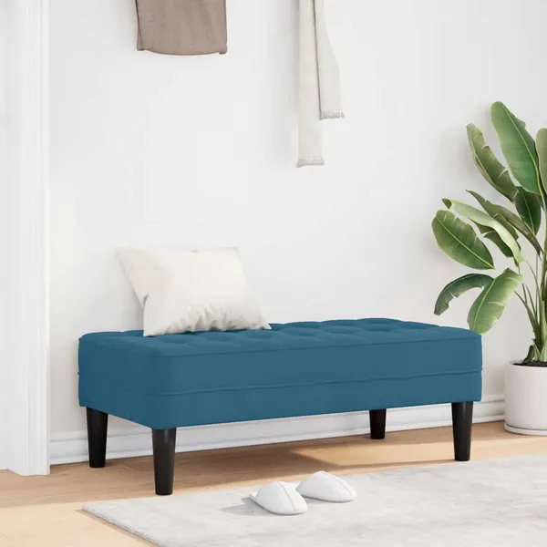 banco com almofada Azul 113 x 57 x 39 cm Veludo