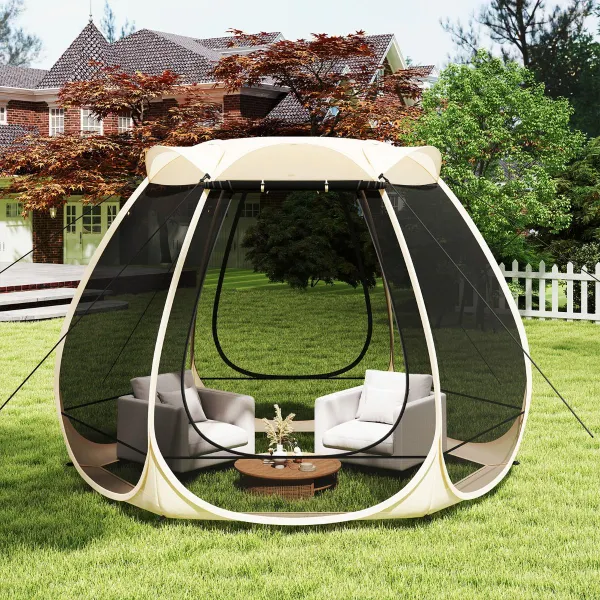 Tente Moustiquaire Pliable 4-6 Personnes 310x270 cm Montage Instantané