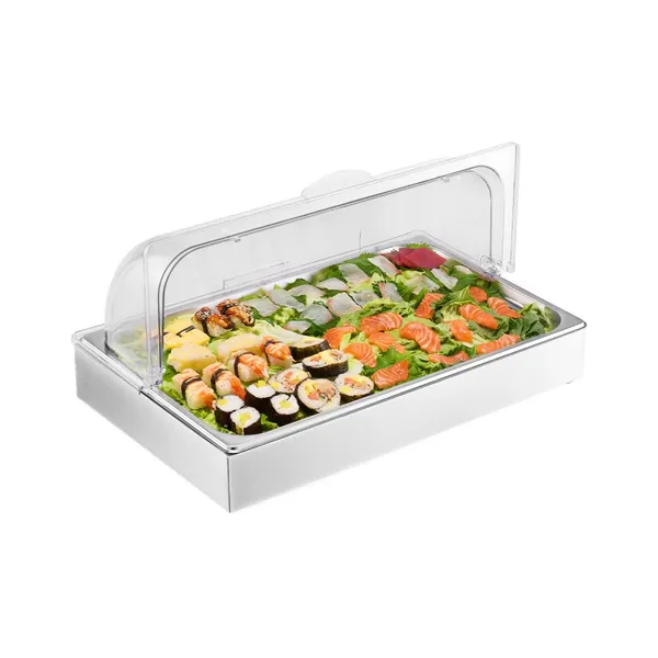 Bandeja buffet aço inox 1 x 1 com tampa