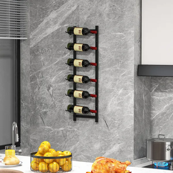Adega de Parede para 6/9/12 Garrafas de Vinho Metal Inoxidável Suporte Vertical Cozinha
