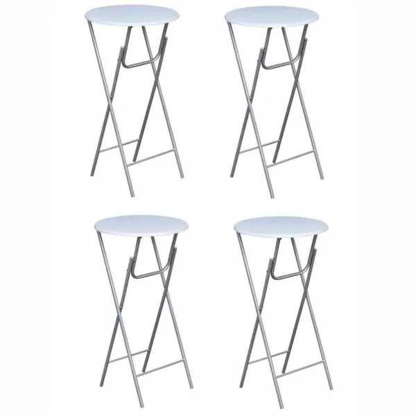 Mesas de bar 4 pcs com tampo MDF branco