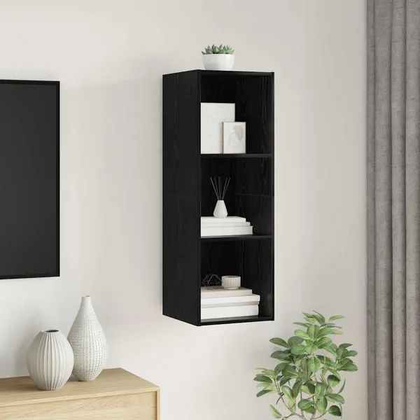 Conjunto de móvel de TV Carvalho Preto 37 x 37 x 107 cm