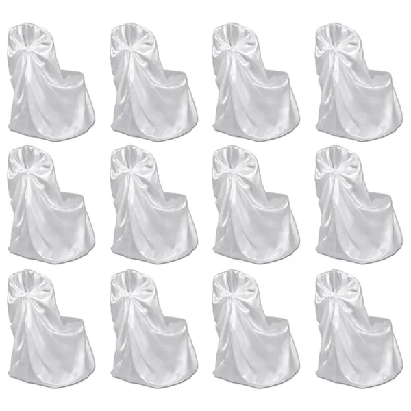 Capa de cadeira para banquetes de casamento 12 pcs branco