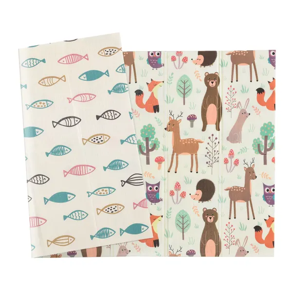 Jeux de tapis pliable et réversible pour enfants pour bébé matelassé 2 visages antidérapants imperméables Portable 200x150cm multicolore