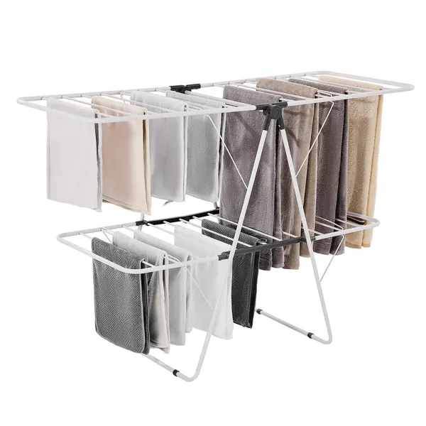 Secador roupa 2 níveis 31 varetas clipes meias branco
