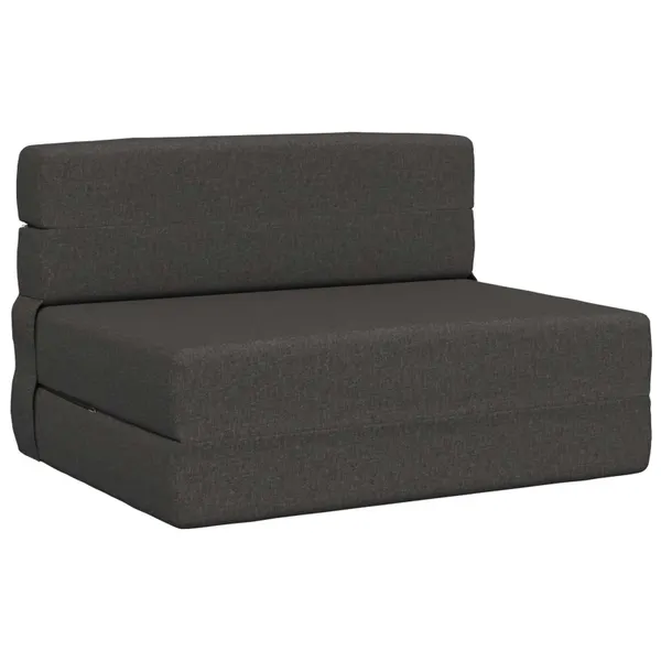 Sofá-Cama Dobrável Cinza Escuro 190 x 70 x 15 cm tecido