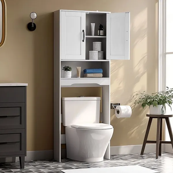 Armário armazenamento sanita 165.1cm branco ajustável