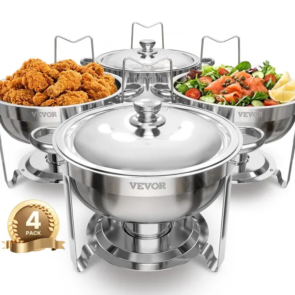 Conjunto buffet 4 taças 5 Qt redondo aço inox