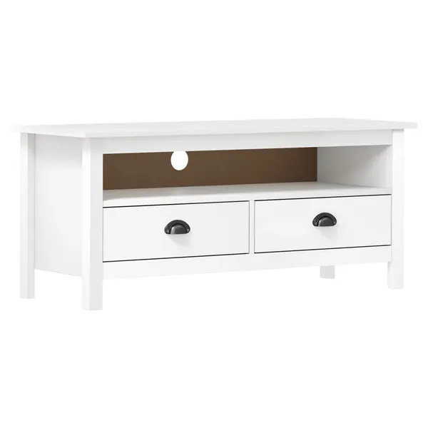 Móvel de TV Hill 110x40x47 cm pinho maciço branco