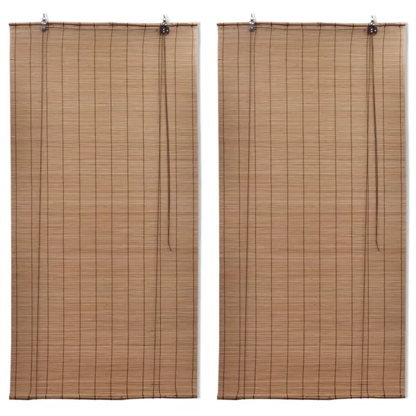 Estores de rolo bambu 2 pcs 120 x 220 cm