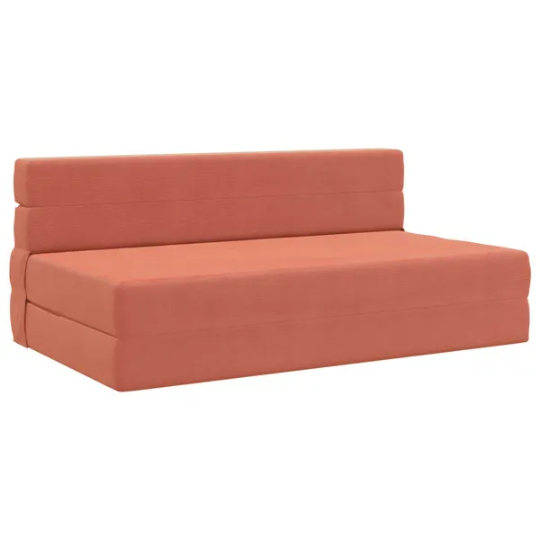 Sofá-Cama Dobrável Laranja Vermelho 203 x 152 x 15 cm