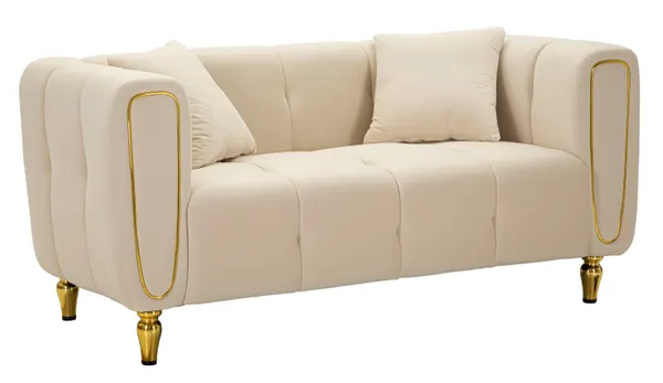 Sofá Alma Crema con Cojines 155x81x71 cm