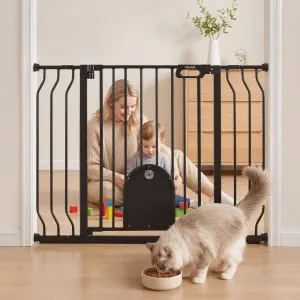 Portão segurança bebé escadas 75-111 cm com gato