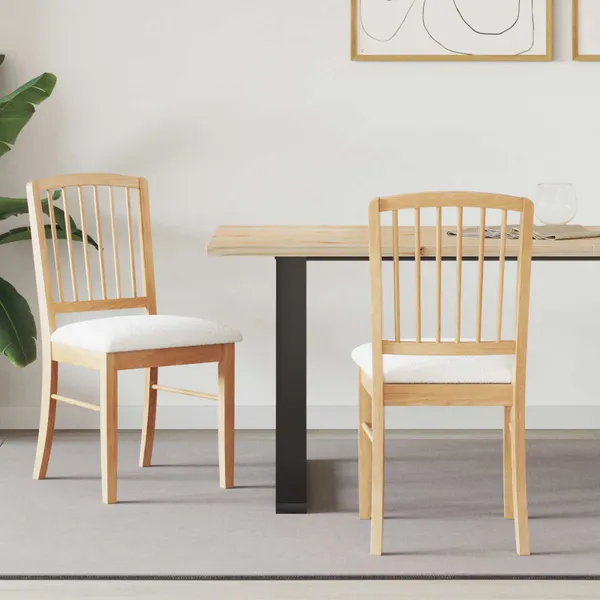 Cadeiras de Jantar 2 pcs Natural 50 x 52,5 x 91 cm