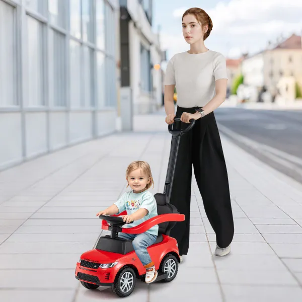 Tricycle 3 en 1 pour Enfants 18-36 Mois avec Poignée Amovible et Klaxon