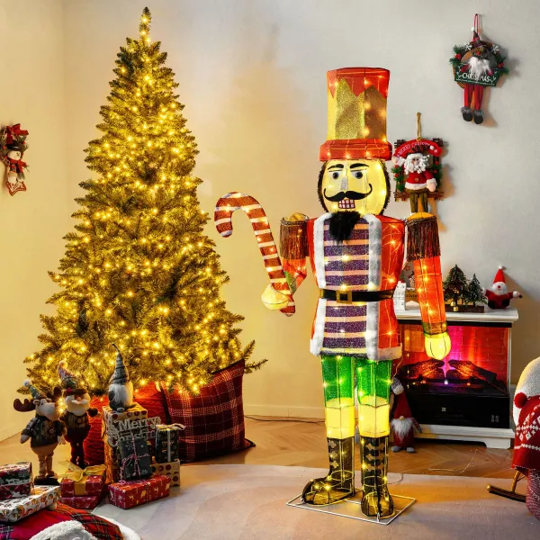 Soldado Quebra-Nozes Iluminado 170 cm com 110 Luzes LED Brancas Quentes