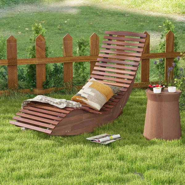 Rocking-Chair Acacia Jardin Dossier Haut Charge 160kg 157x60x76cm