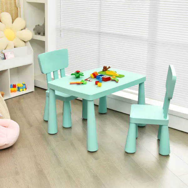 Set Mesa y 2 Sillas Infantiles para Comer, Dibujar y Estudiar 76,5 x 54,5 cm